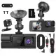 WiFi FHD 1080P Car Dash Cam 3 Channels Front Rear Inside Dash Camera With Loop Recording Reversing Visual 170° Wide Angle 64G Card Included