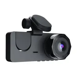 3 Channel Dash Cam Front Inside Rear Vehicle Driving Recorder Car DVR With 32G MMC Card G Sensor Motion Detection Parking Monitor Night Vision Loop Recording