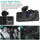 3 Channel Dash Cam Front Inside Rear Vehicle Driving Recorder Car DVR With 32G MMC Card G Sensor Motion Detection Parking Monitor Night Vision Loop Recording