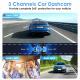 WiFi FHD 1080P 3 Channel Car Dash Cam Front Rear Inside With 32G MMC Card Motion Detection Loop Recording Infrared Night Vision Surveillance Car Camera With App Control