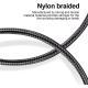 150cm 180cm USB Charging Cable A Pple MFi Certified, Nylon Braided Jacket,Black Premium Series