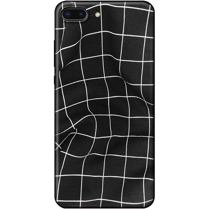 Compatible with Apple , Line Space Black Simple Frosted Phone Case
