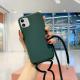 Compatible with Apple, Compatible with Apple , Suitable For Iphone11 Pure Color Silicone Lanyard Fall Protection Cover
