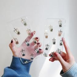 Creative pearl milk tea 8plus mobile phone case