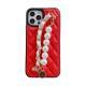 Small Fragrance Pearl Bracelet Phone Case Leather Full Cover