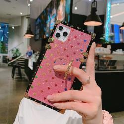 Compatible with Apple , Love Glitter Apple XR Stand Protective Cover