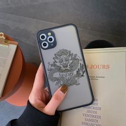 Compatible with Apple, IPhone11 Apple Frosted Ins Mobile Phone Case 12ProMax For 7 8plus Line Dragon