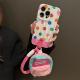 Color Polka Dot Small Bookbag Phone Case Carrying Strap Crossbody
