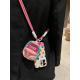 Color Polka Dot Small Bookbag Phone Case Carrying Strap Crossbody