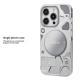Electroplated Mechanical Silver Phone Case Personalized Magnetic Bracket