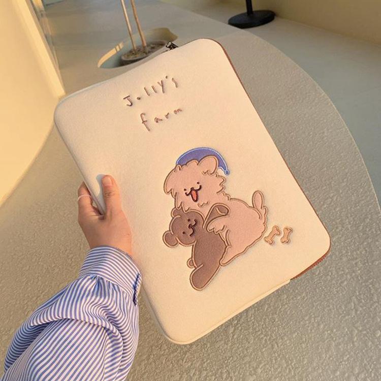 Cute Embroidered Laptop Sleeve Computer Liner Bag