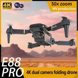 E88 Dual Camera Drone, WiFi FPV Double Folding RC Quadcopter Altitude Hold, Remote Control Toy For Beginners, Ideal Mens Gift For Outdoor Fun, Great For Christmas, Halloween, And Thanksgiving