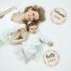 Baby Monthly Milestone Card Wooden Board