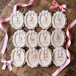 Ins Style Wooden Lace Frame Bow Milestone