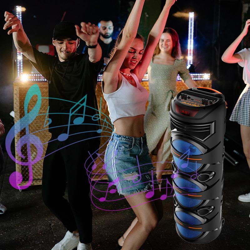 Stage Lights Bluetooth Speaker Home Wireless Microphone Portable