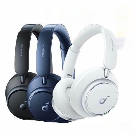 A Pair Of White Plastic Over-ear Headphones