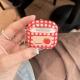Red Plaid Bluetooth Wireless Earphone Case For Tomatoes And Apples