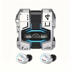 True Wireless Earbuds With ENC, Bluetooth 5.3, IPX7 Waterproof, 120 Hours Long Battery Life With Built-in Mic, Compatible With IOS & Android Devices Silver
