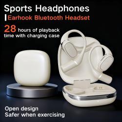 OWS Open-ear Headphones, 5.3 Wireless Earbuds, High-fidelity Stereo Wireless Headphones, 8-hour Playtime Sports Earbuds, With LED Digital Battery Display Charging Case, Perfect For Work, Workouts