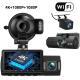 Three-record WIFI Mobile Phone Interconnection Dashcam Car 4K HD Night Vision