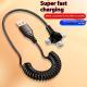 Super Fast Charge Charge Spring Telescopic Data Cable One Drag Three Fast Charge Type-c Android Three-in-one Charge Cable