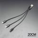 USB To Three Type-c Charging Cable Three-in-one Typec Data Line Pvc Battery Lithium Battery Usb Charging Cable