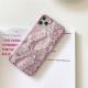 Girly pink gilded snakeskin pattern phone case
