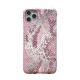 Girly pink gilded snakeskin pattern phone case