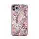 Girly pink gilded snakeskin pattern phone case