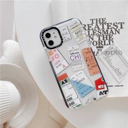 Ticket label sticker on mobile phone case