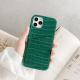 Leather crocodile-striped card case