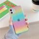 Laser Gradient Colorful Phone Case For  11 12 11 Pro Max XR XS Max X 7 8 Plus 12 Pro SE 2 Hard PC Transparent Stripe Cover