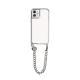 Hanging Hole Portable 11 Chain Mobile Phone Case Silver Simple Transparent