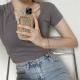 Niche Design Back Cover Metal Square Buckle Bracket Phone Case