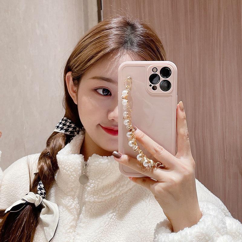 Rhinestone Pearl Bracelet Suitable For Pro Max Mobile Phone Shell  Female Soft