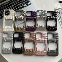 Electroplating Hollow Pleated Tiger Tooth Phone Case
