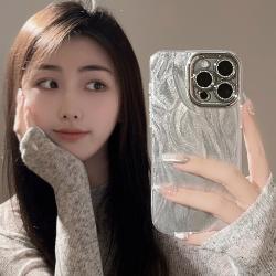 Anti-fall Feather Yarn Laser Belt Lens Protector Phone Case