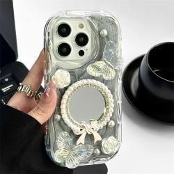 Epoxy Mirror Flower Butterfly Phone Case Three-dimensional All-inclusive