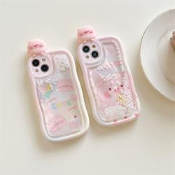 Girls Cute Piglet Bath Quicksand Mobile Phone Case