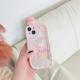 Girls Cute Piglet Bath Quicksand Mobile Phone Case