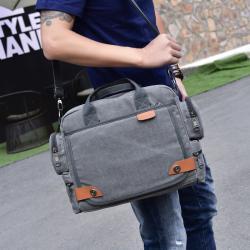 Multi-compartment Canvas Fashion Mens Shoulder Bag