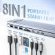 Aluminum Alloy HUB Multi-interface HDMI 8 In 1 Docking Station Laptop Stand