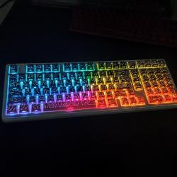 Black Rose Contour Line Two-color Crack Luminous Key Cap