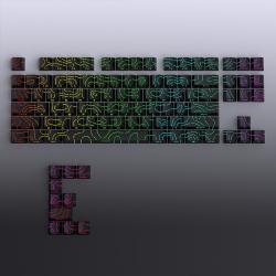 Contour Line Black Line Crack Character Luminous Key Cap