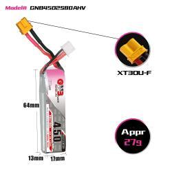 High Energy GNB 450mah 2s 76V HV 80C Remote Control Small Quadcopter Polymer Lithium Battery FPV