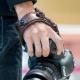 Camera leather wristband