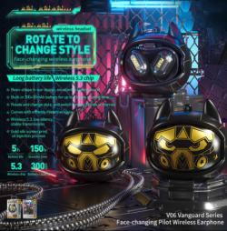 Welcome To The Vanguard Creative Rotating Face-Change Bluetooth Earbuds