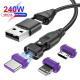 New Six-in-one 240W Magnetic Data Cable