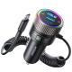 Car Bluetooth Transmitter Digital Display 60W Fast Car Phone Charger With Spring C Line