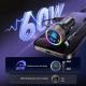 Car Bluetooth Transmitter Digital Display 60W Fast Car Phone Charger With Spring C Line